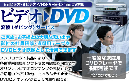 思い出変換（VHS/βビデオ→DVD/CD変換）サービスのイメージ